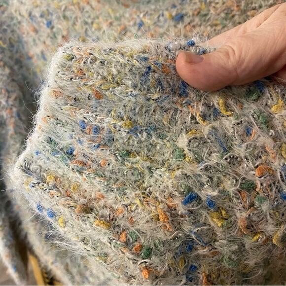 Raga Cozy Multicolor Knit Sweater whimsical comfort small cream fuzzy soft - Picture 9 of 10